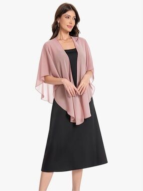 Amazon Pink Chiffon Shawl Capelet